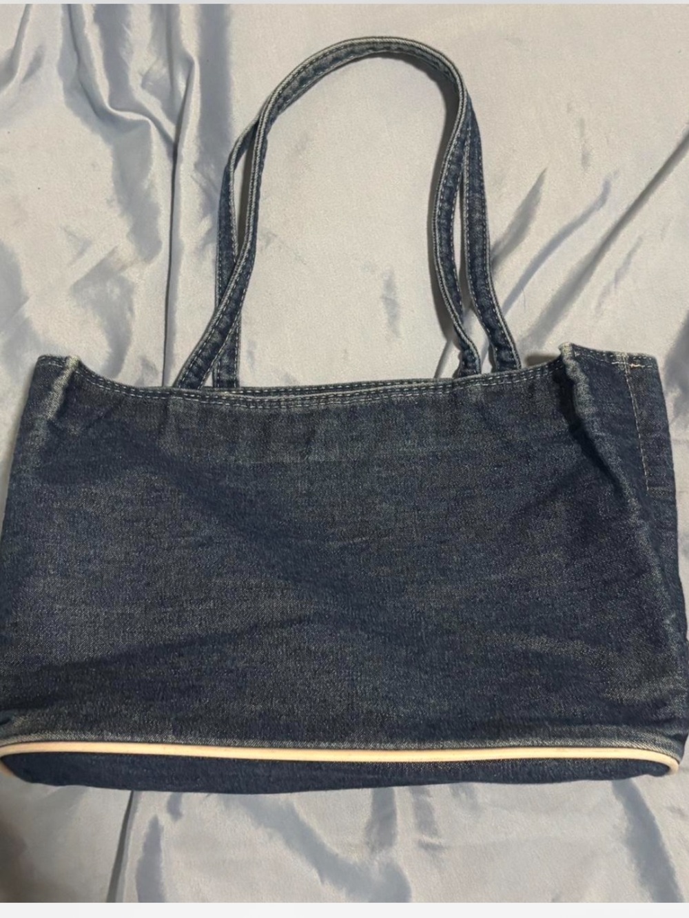 Denim Tote Bag in Dark Blue - Casual Women’s Shoulder Bag